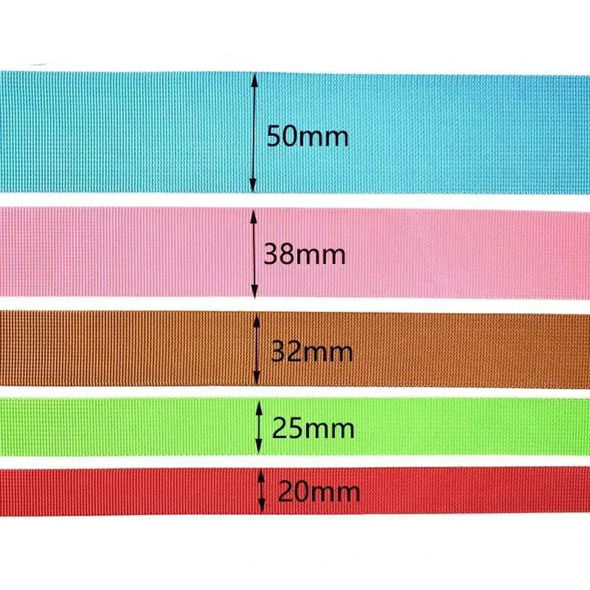 10 Metri di fettuccia in Nylon da 20-50 mm, Cintura di Sicurezza per rifinitura, Nastro, Accessori per Cintura da Cucito,Bianco,20 mm