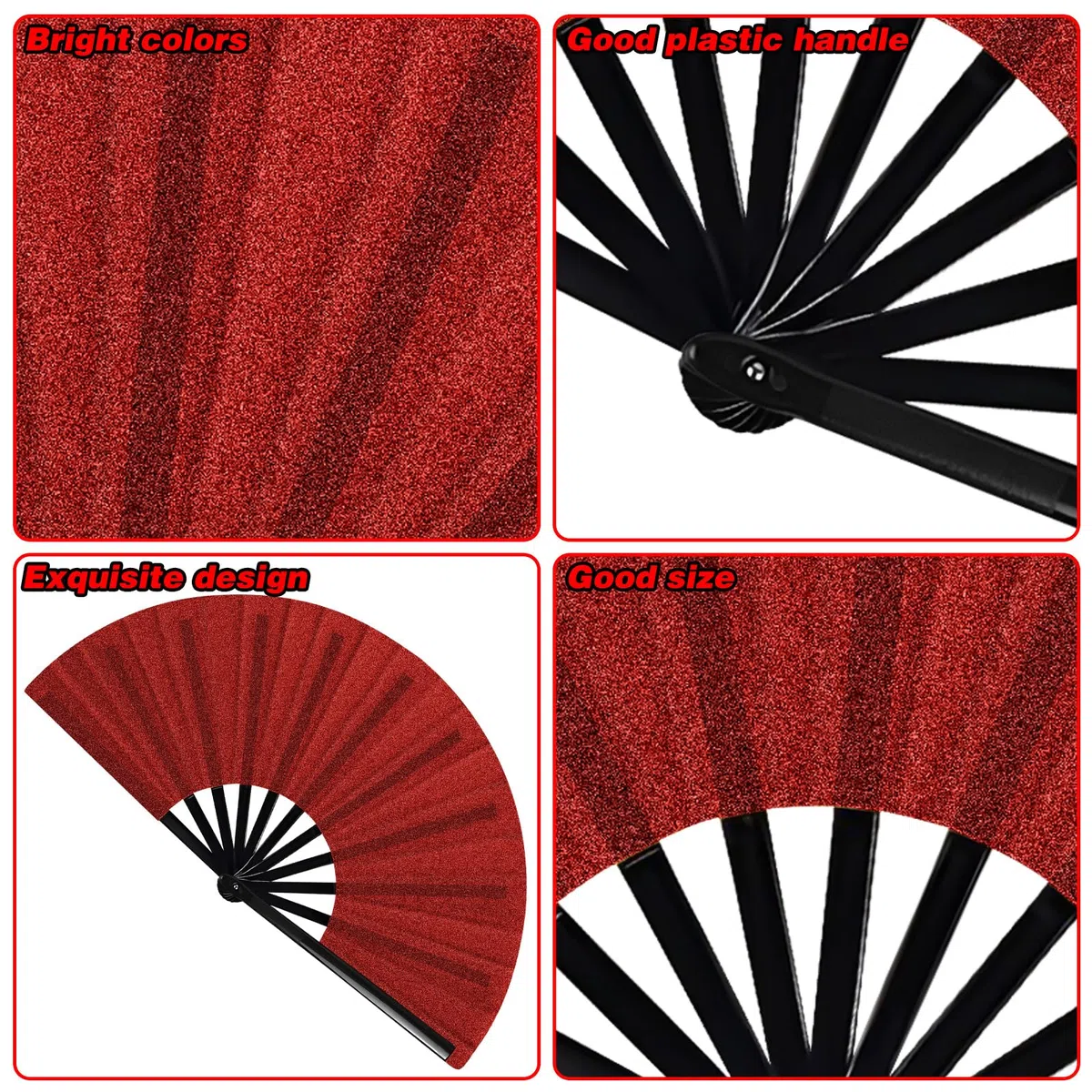 HINGTAI Grande fan pieghevole pieghevole-mano fan popping per Line Dancing Clacking