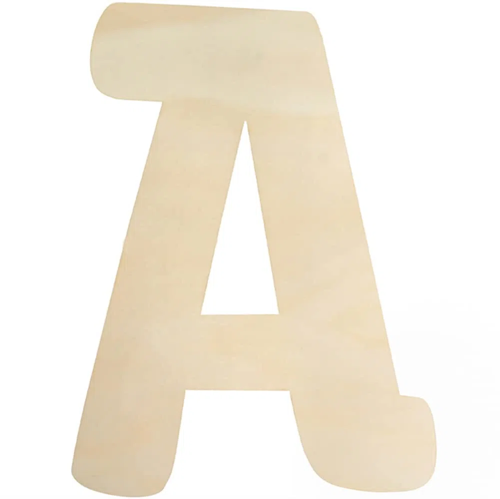 Lettere grandi in legno da 30 cm, non finite, lettera A in legno, per artigianato, nomi per bambini, lettere maiuscole, lettere in legno spesse 5 mm, per la decorazione della cameretta dei bambini