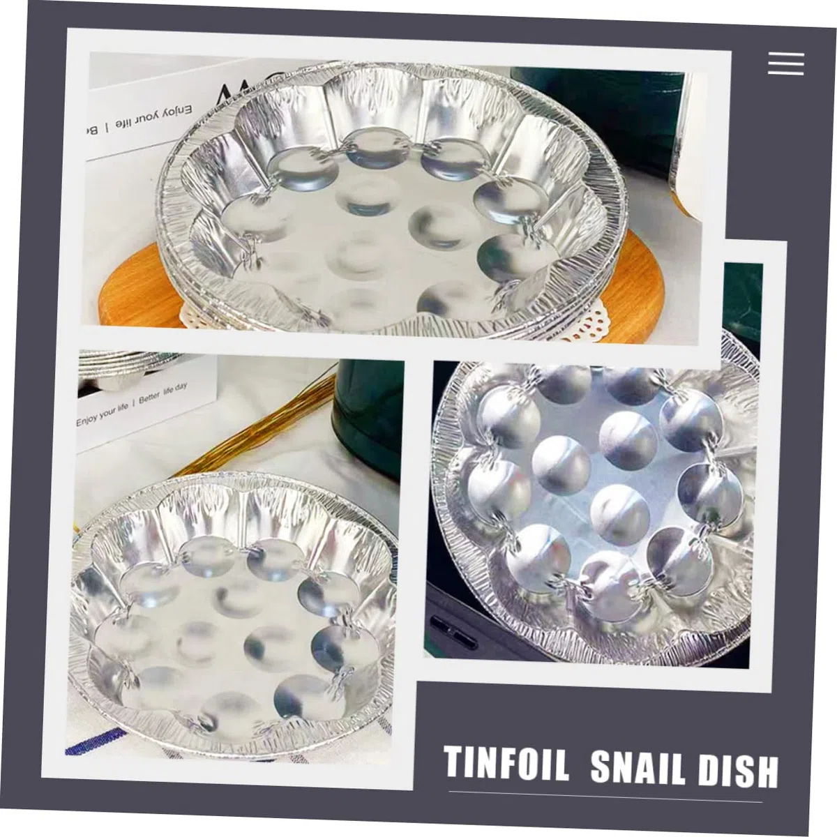 Cabilock Piatto per Escargot Francese in Alluminio Resistente Alte Temperature, 20 Pezzi, Superficie Liscia per Cottura e Riscaldamento in Forno