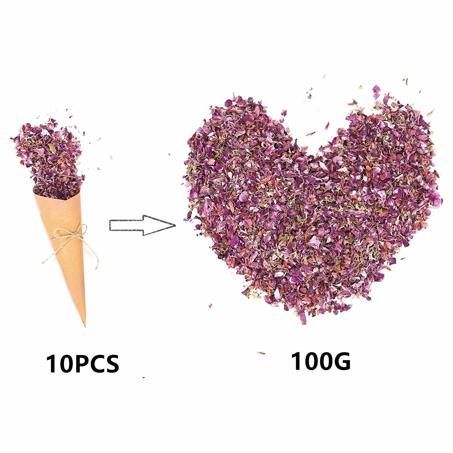 1 Litro di Coriandoli Nuziali Naturali, Petali Secchi Matrimonio, Oriandoli Petali di Rosa Confetti, Coriandoli di Petali di Rosa Biodegradabili, Coriandoli per Matrimonio con Fiori Secchi