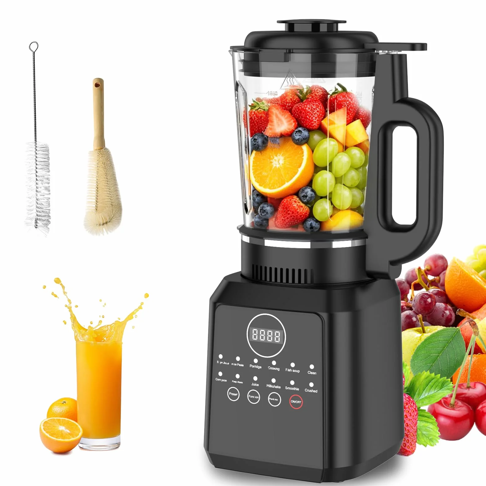 Macchina per Latte di Noci, 1.65L Macchina Latte Vegetale con Funzione Autopulente, Appuntamento Intelligente 24H, Lama in Acciaio Inossidabile a 14 Taglienti, Macchina del Latte di Soia per Familiare