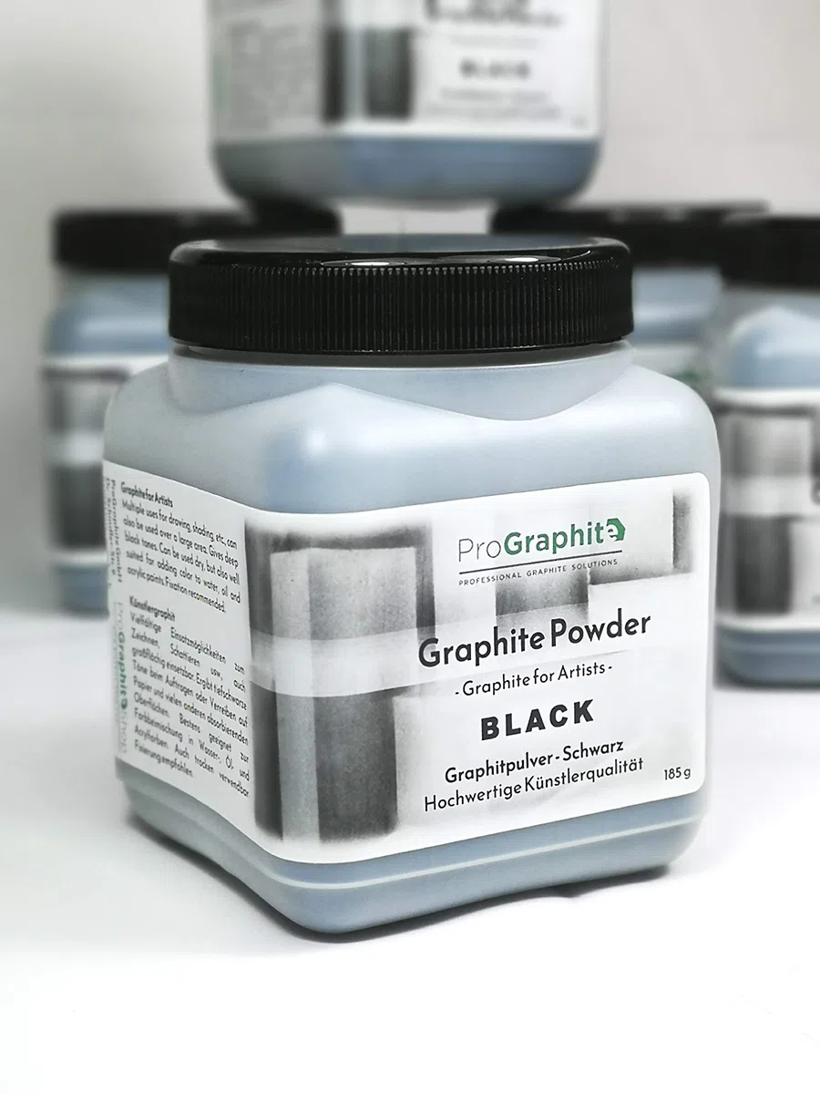 Grafite Artistica naturale nera in polvere (500ml) Graphite for Artists, grey color