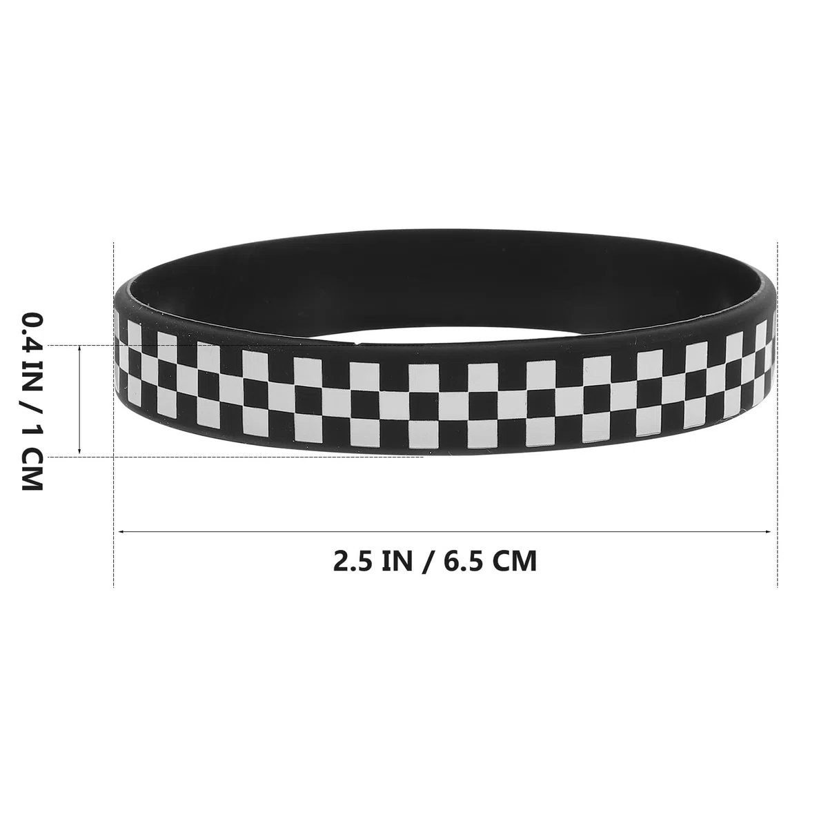 40 Pezzi Braccialetti Silicone Nero e Bianco Motivo a Scacchi, Design Sportivo e Versatile per Feste a Tema Corse e Occasioni Varie