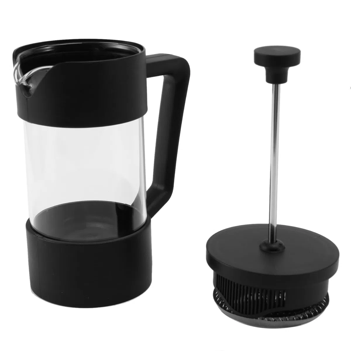 Macchina per caffè e tè French Press, Pressa per caffè nel Vetro Borosilicato Addensato Antiruggine e Lavabile nel Lavastoviglie, Nera