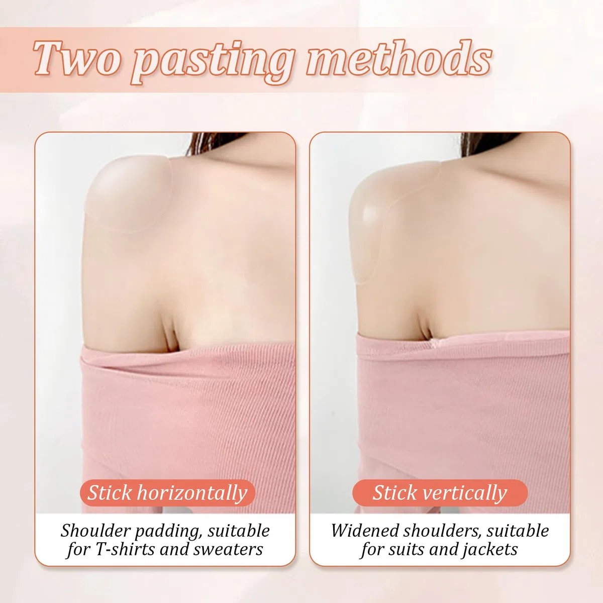 Spalline in Silicone, Spalline Autoadesive Antiscivolo, Spalla Invisibili, Morbide e Traspiranti, Riutilizzabili Spallina in Silicone, per Donna Uomo, Blazer Camicette (S)