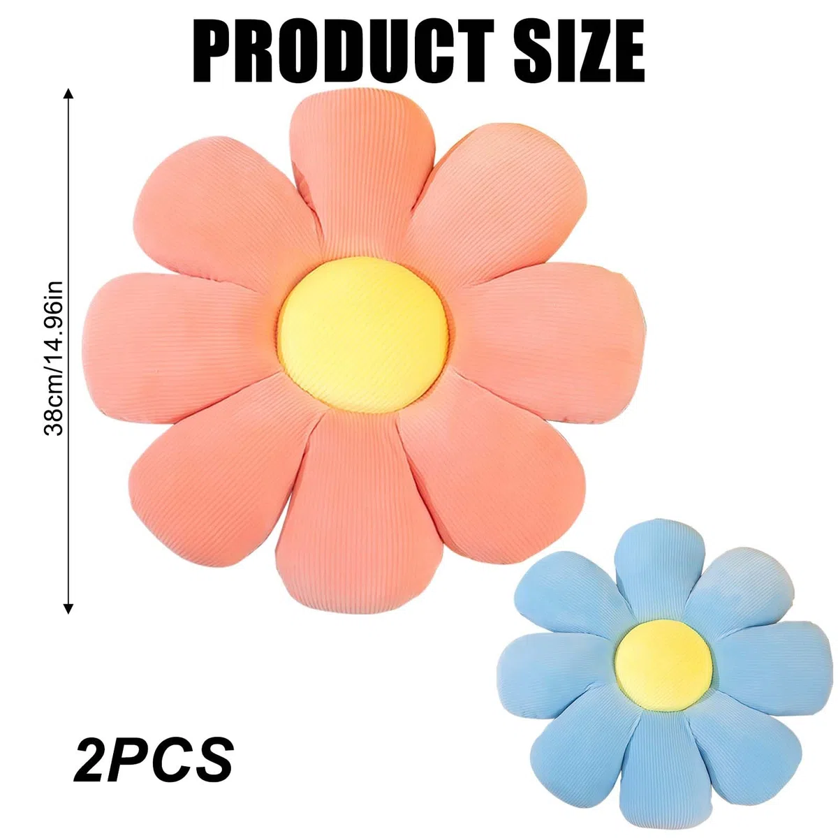 BAIFULAI Set di 2 cuscini a fiori, cuscino da pavimento, cuscino da divano, cuscino per interni, per camera da letto, divano, sedia