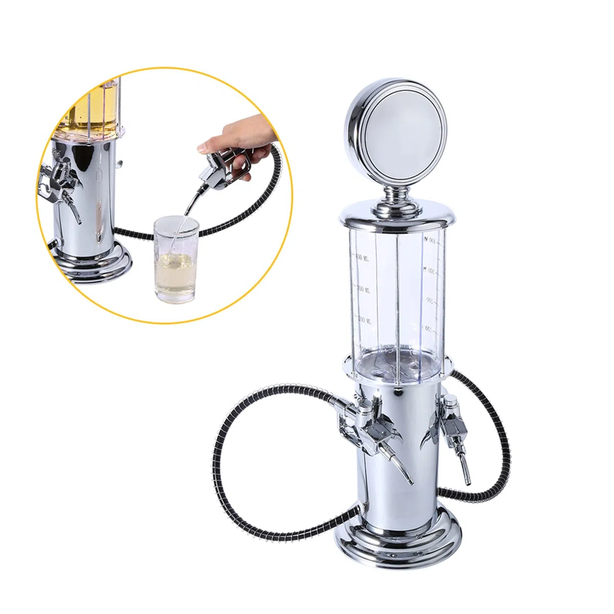 Tyenaza Distributore di liquori, distributore di birra bar metallo doppia pistola pompa a gas ugello birra vino liquore dispenser soda bevande versatore