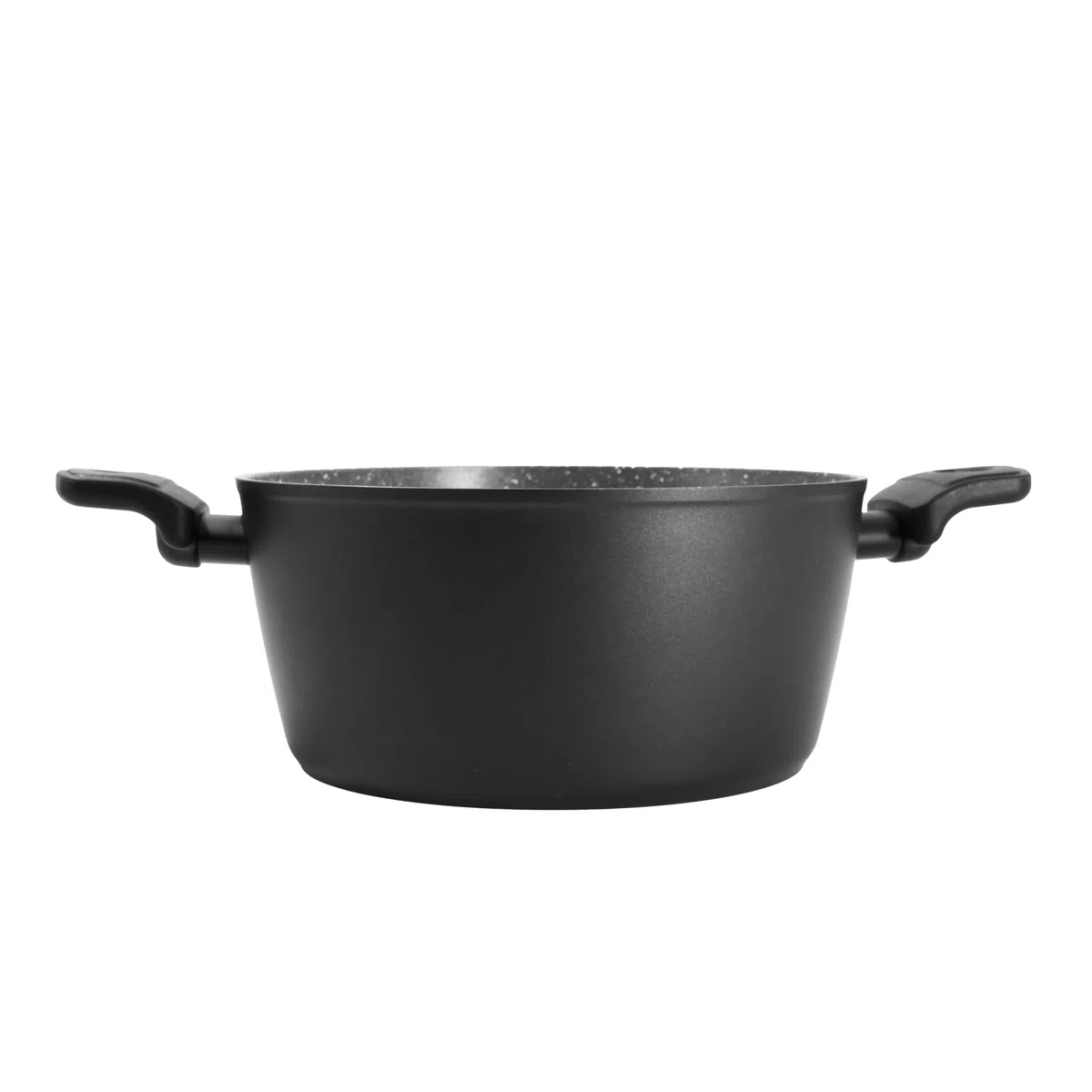 zanetti, Casseruola Antiaderente Durapietra Black, Adatta a Tutti i Piani Cottura Incluso Induzione, Due Manici, Rivestimento Alto Spessore, Diametro 20 cm, Colore Grigio Scuro Metallizzato