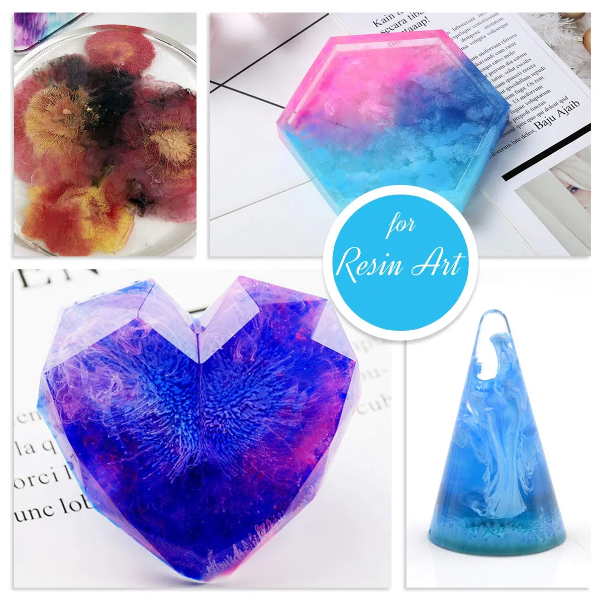 Alcohol Ink Set - 12 Colori Inchiostro Alcool per Pittura Resina Epossidica, Arte Resin, Fabbricazione Capsule Petri di Resina - Colorante Alcolico Concentrata per Bicchieri, Pittura - 12 x 10ml