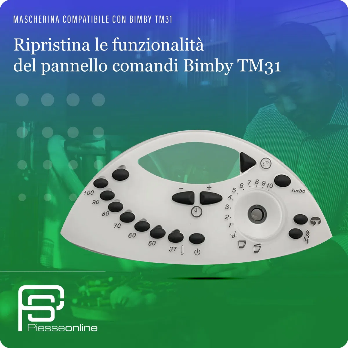 Mascherina Bimby TM31 Compatibile - Facile da Installare - Completa di Tasti - Protegge il Robot da Cucina da Schizzi e Umidità - Aderenza Perfetta, Stabile e Resistente