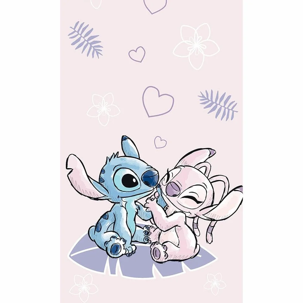 Jerry Fabrics Disney Lilo e Stitch - Asciugamano da bagno per bambini, per sport e vacanze, rosa