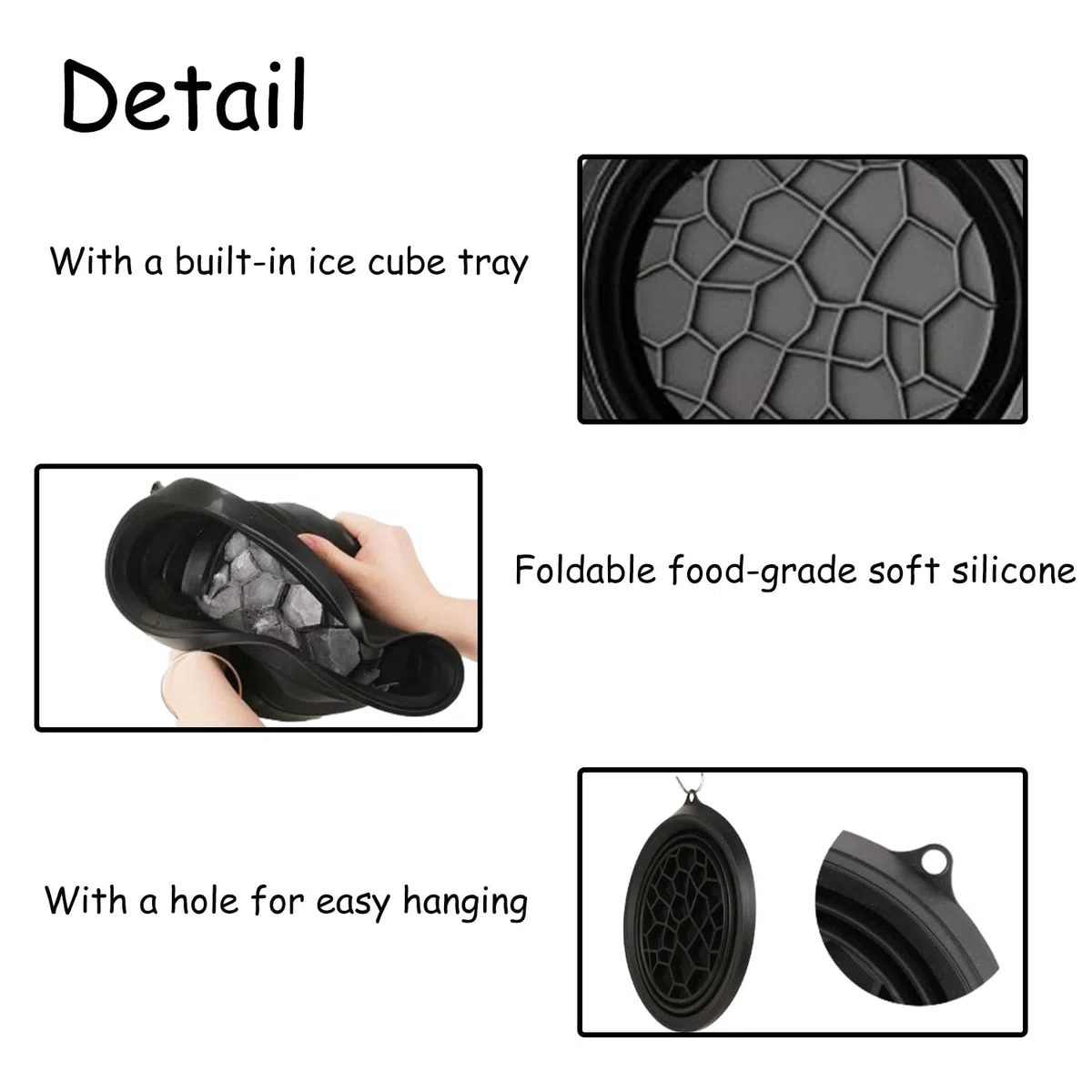 Ciotola Per Il Ghiaccio In Silicone Per Il Viso, Face Ice Bath Bowl, Ciotola Da Bagno Di Ghiaccio, Bacino Portatile a Raffreddamento Rapido, Lavandino Portatile Per Sollievo Dal Gonfiore (Nero)