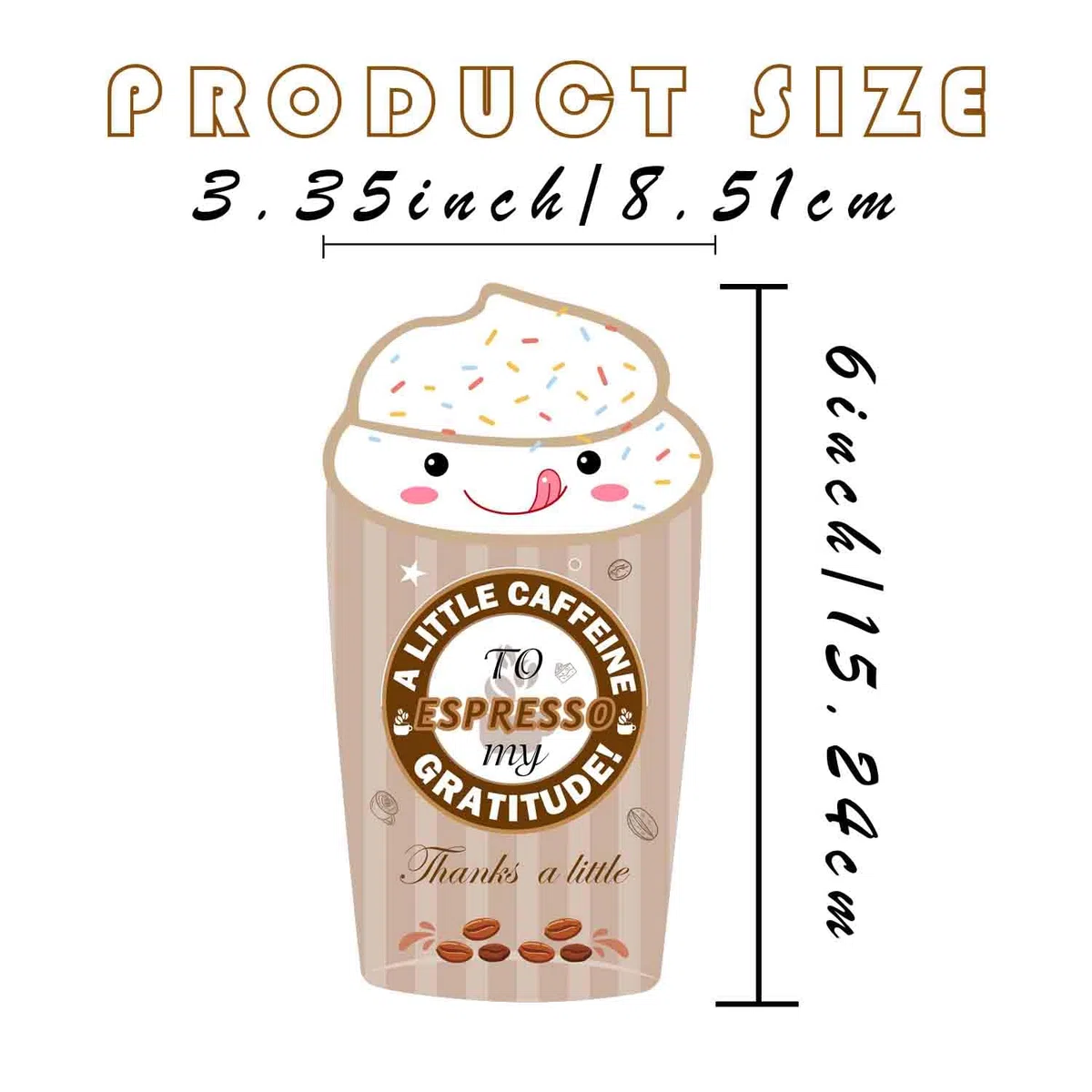 Divertente porta biglietti regalo per caffè, con scritta "Thank a Latte Coffee", per festa della mamma, insegnante, laurea, impiegato, ufficio, 25 pezzi (marrone)