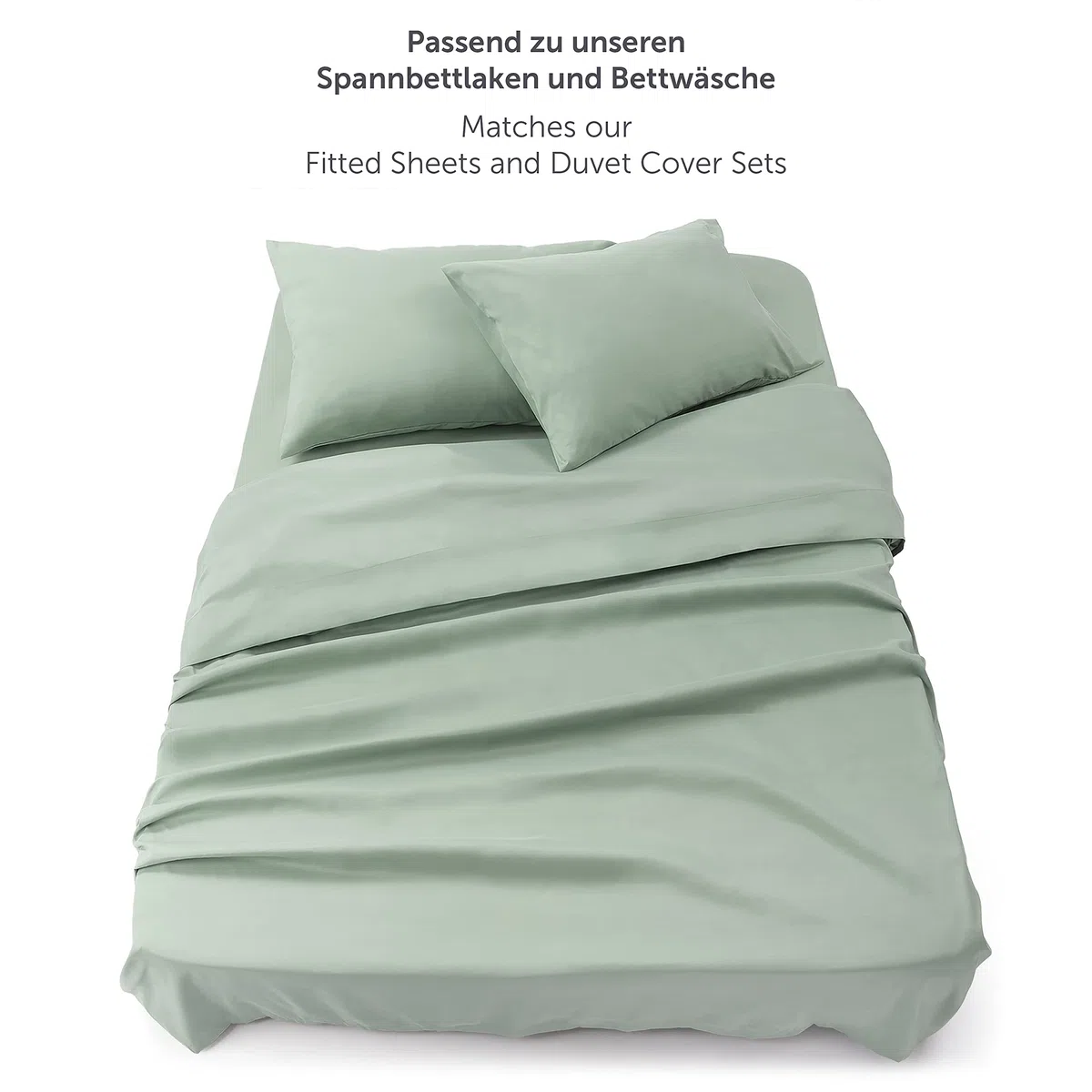 Blumtal lenzuola matrimoniali basic 280x275cm per materassi 180x200cm - lenzuola letto matrimoniale senza elastico - lenzuolo matrimoniale sopra certificate OEKO-TEX e in microfibra - in verde