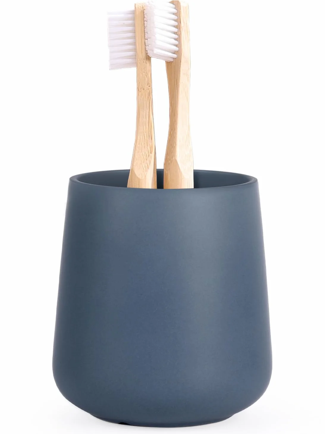 Portaspazzolino rotondo in ceramica, porta spazzolino da denti, tazza tondo per bicchiere da bagno, Ø 7,6 x 9,5