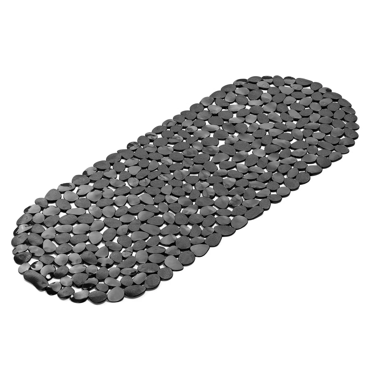 Navaris Tappetino Antiscivolo Vasca da Bagno - Tappeto Anti Scivolo Ciottoli Anti Muffa 99x39cm - Grip Aderente Piatto Doccia 162 Ventose - Nero
