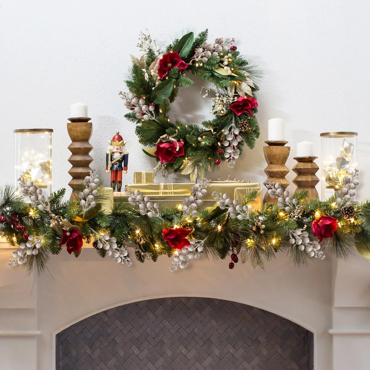 Kunjocy 12 Pz Steli di Bacche Natalizie Glitterate Innevate, Decorazioni di Bacche di Natale Smerigliato Decorazioni Artificiali Picks di Bacche di Natale per Ghirlanda di Natale Ghirlanda Ornamento