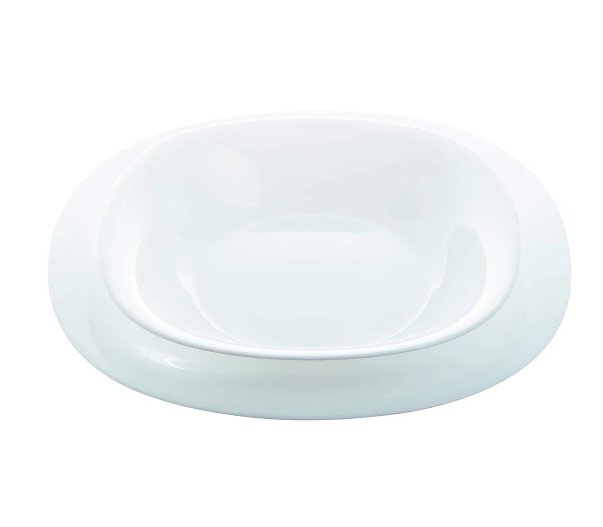 Luminarc Carine - Servizio da tavola quadrato in vetro opale, 18 pezzi, set da tavola (18 pezzi, bianco)