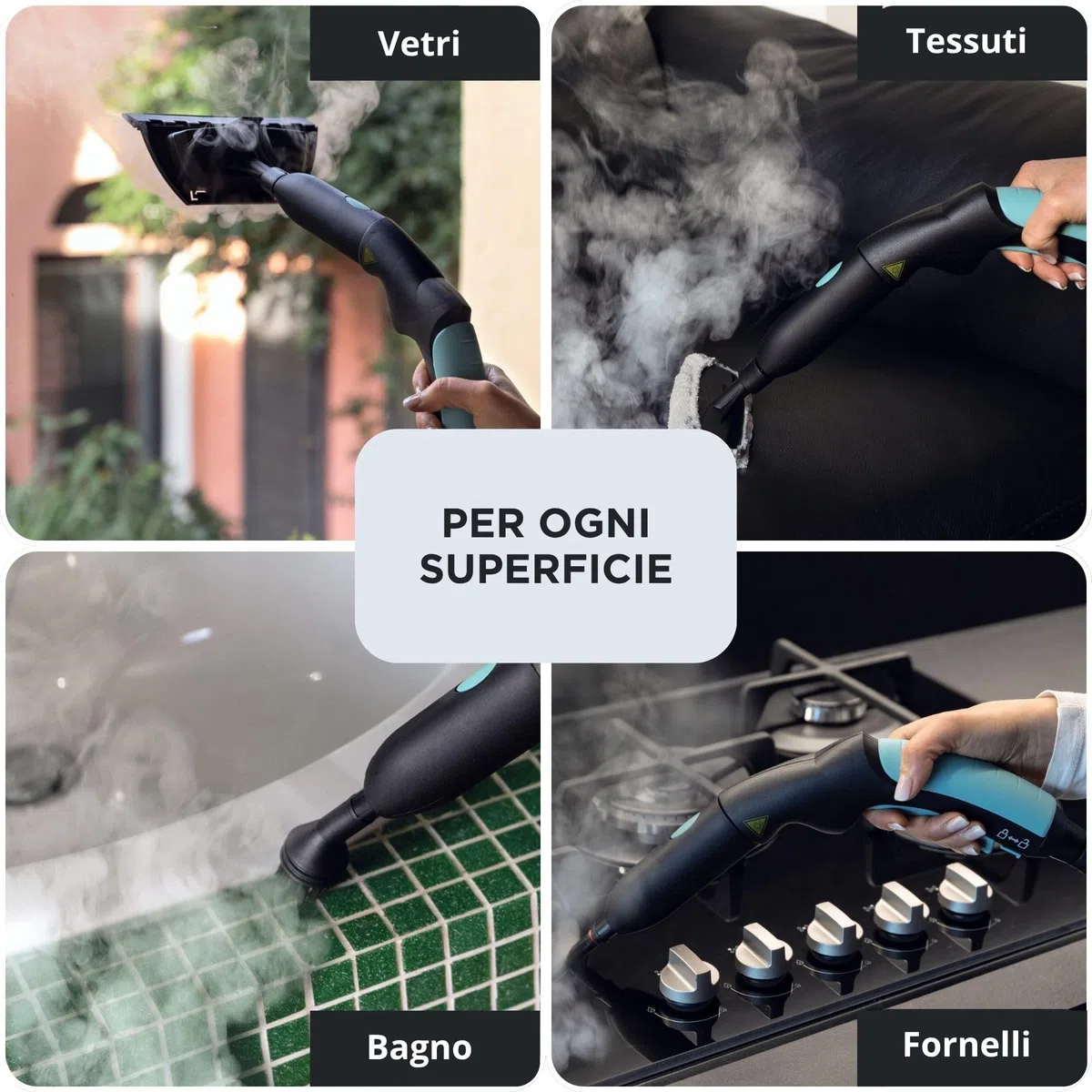 Ariete 4146 XVapor Deluxe, Pulitore a Vapore Mobile, 5 bar, Vano Portaccessori Integrato, Autonomia fino a 55', Cavo 6 m, 1500W, Blu