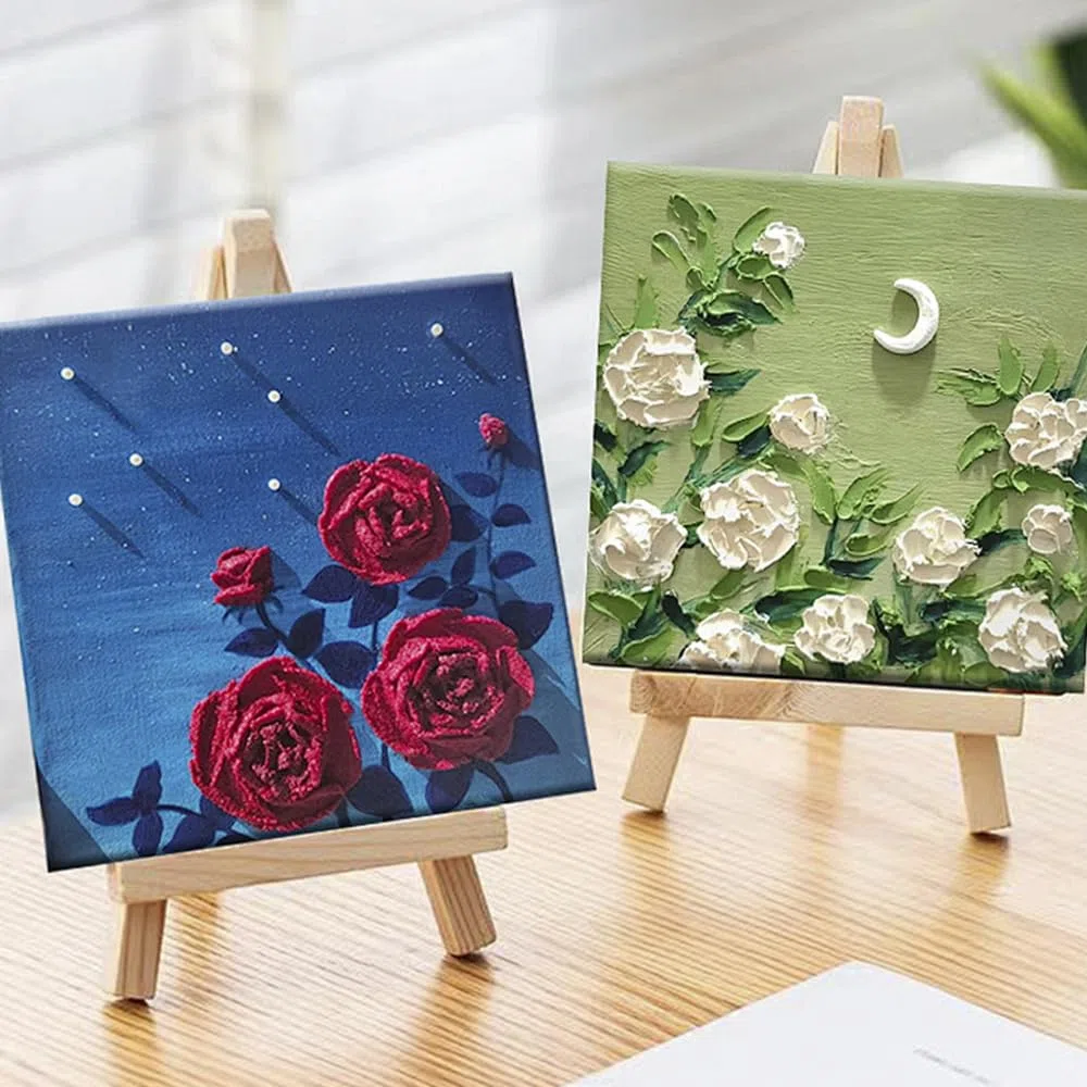 Set di 24 Tele da Dipingere 10x10 cm Art Tela Bianca Cotone Senza Acidi Tele Pittura Leggere per Esercizi Quotidiani & Outdoor Ideali per Acrilico, Olio & Schizzi | Facili da Trasportare e Conservare