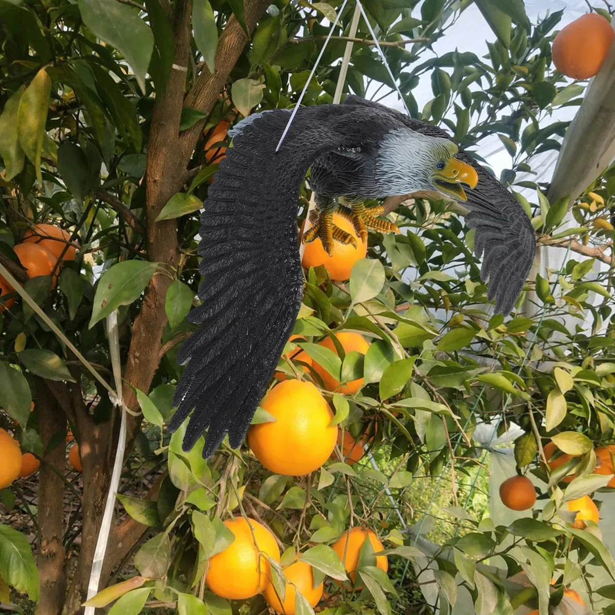 MAGICLULU Dissuasore Per Uccelli Realistico Aquila Da Appendere Decorazione Da Giardino Con Materiale Resistente E Rotazione a Vento Per Protezione Esterni