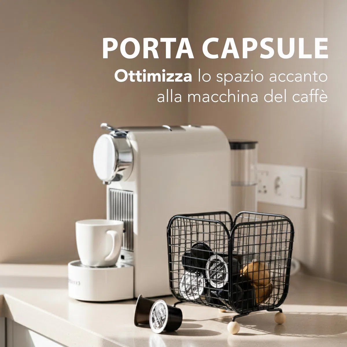 Generico Porta Capsule Universale in Acciaio - 40 Capsule per Caffè Compatibile Con Vari Sistemi