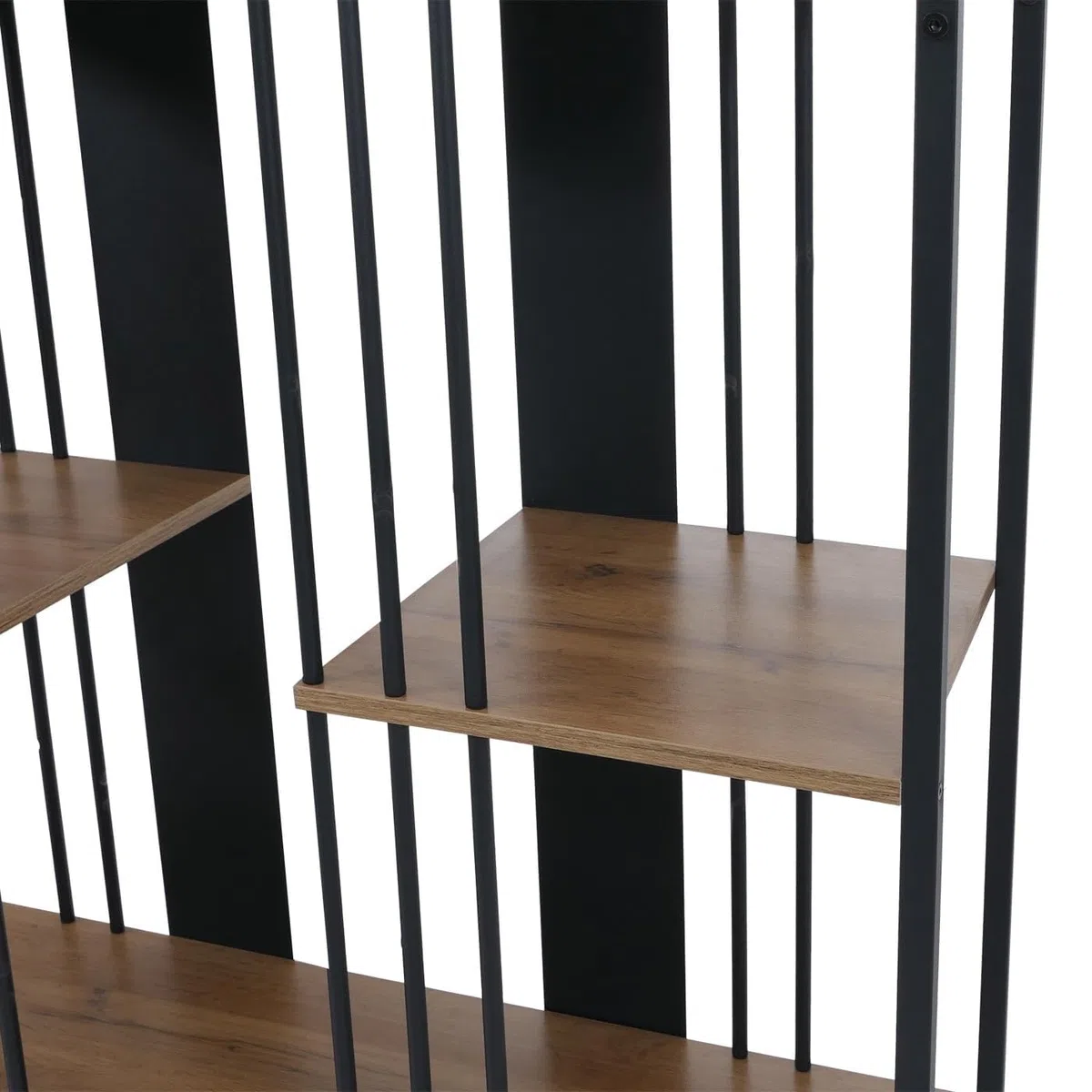 Scaffale HWC-P12, libreria alta, metallo industriale melaminico certificato MVG 180x80x31cm - nero, marrone
