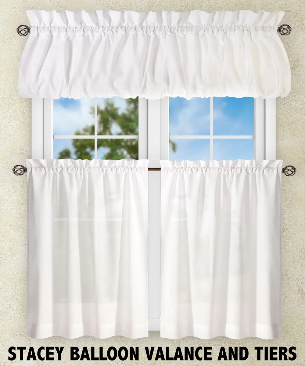 Ellis Curtain Stacey - Mantovana per Palloncini, 152,4 x 38,1 cm, Colore: Bianco