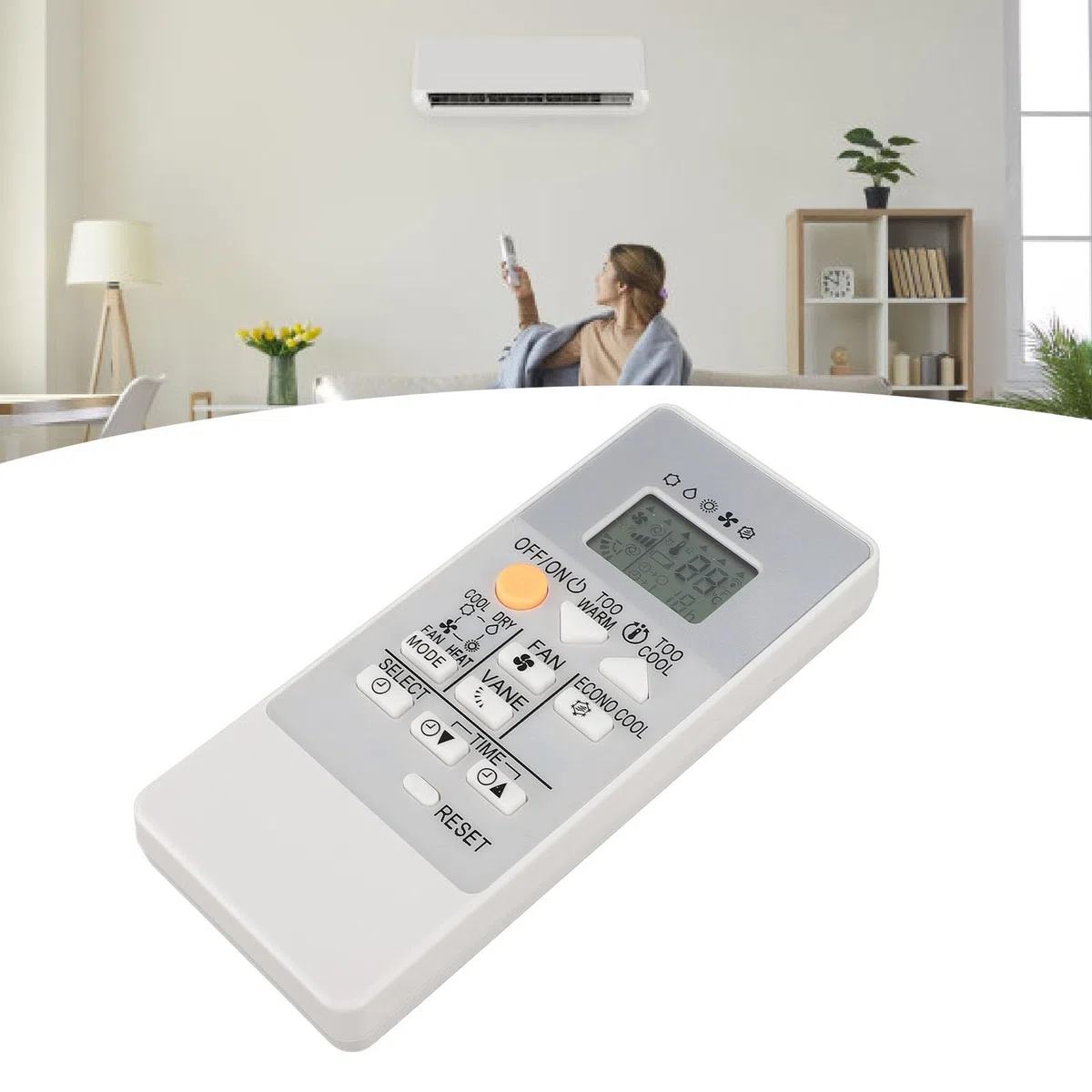 Telecomando per Condizionatore RH18A, Telecomando Universale AC di Ricambio Adatto per Condizionatori Elettrici MSZ HR25VF, MSZ HR35VF, MSZ HR42VF, MSZ HR50VF