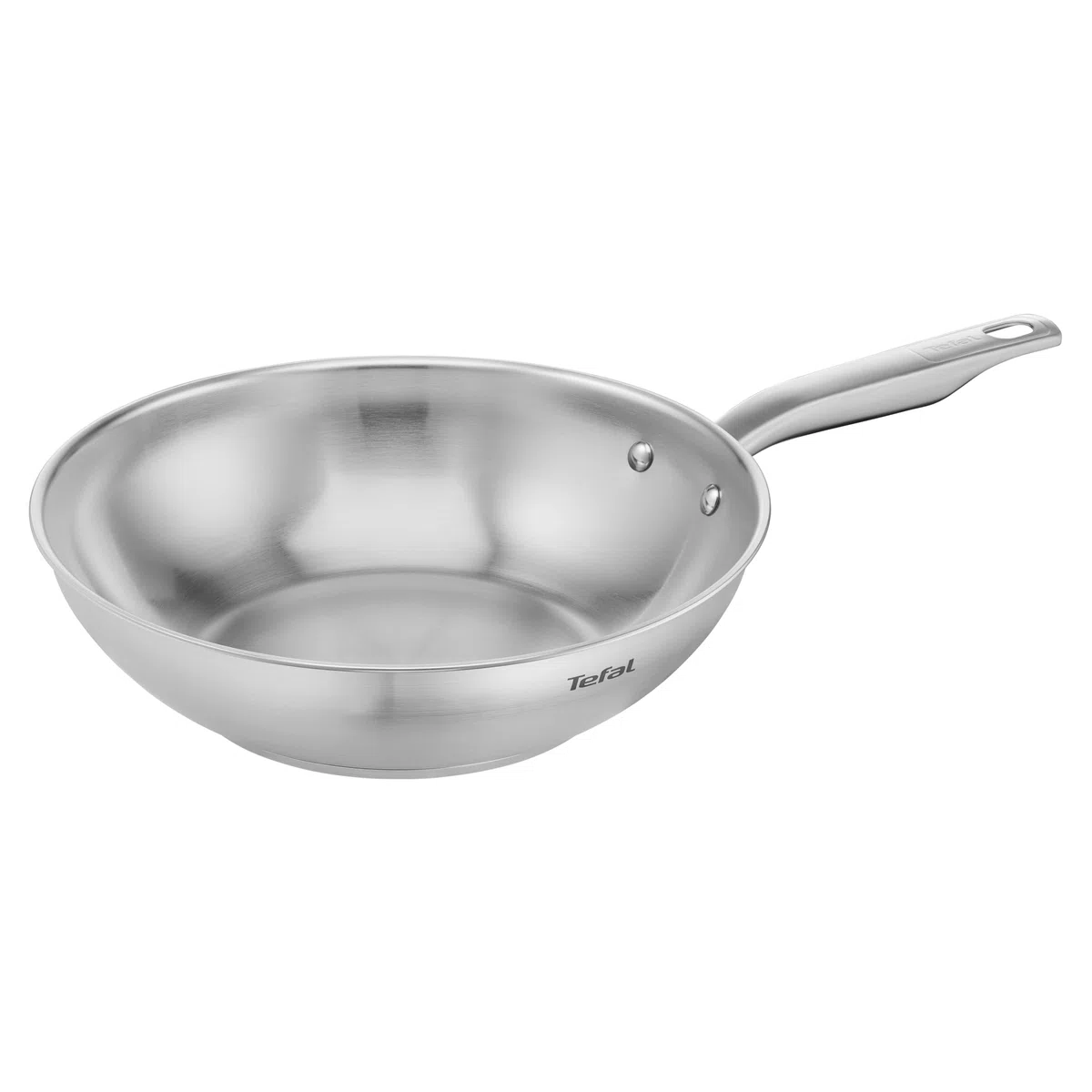 Tefal Virtuoso E4921925 - Padella Wok da 28 cm, per induzione, in Acciaio Inox di Alta qualità, Superficie Non Rivestita, Perfetta Tenuta, Adatta per Forno e lavastoviglie