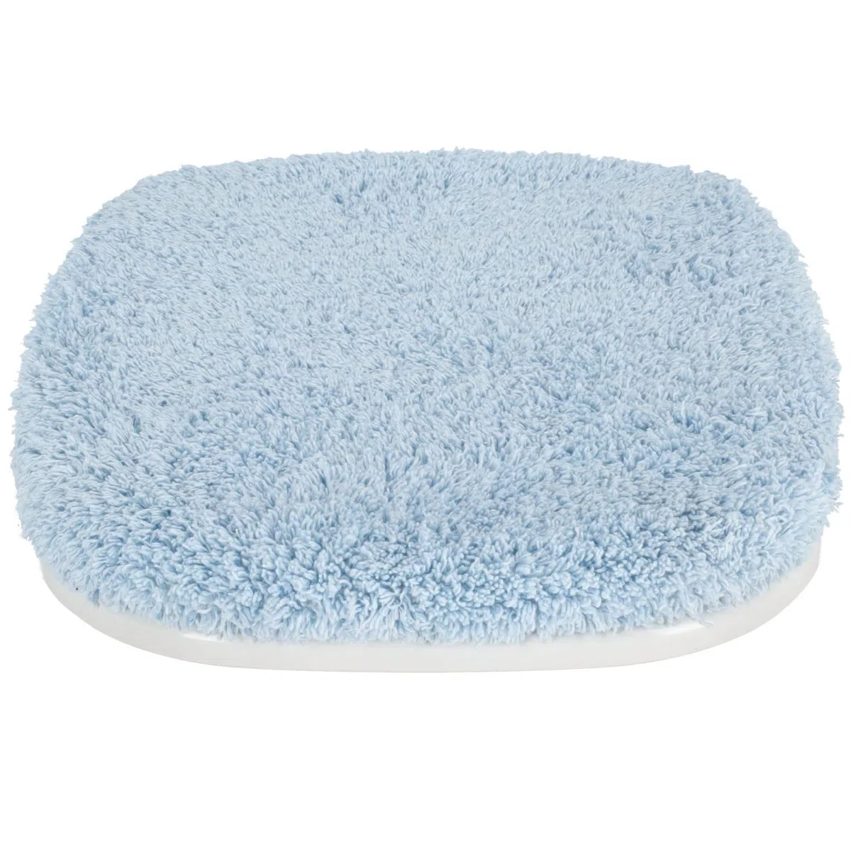 Casatessile Copriasse WC Velluto 50X50 cm. Misura Grande Copri ASSE Morbido, Coprisedile Water, Copriwater Universale - Azzurro