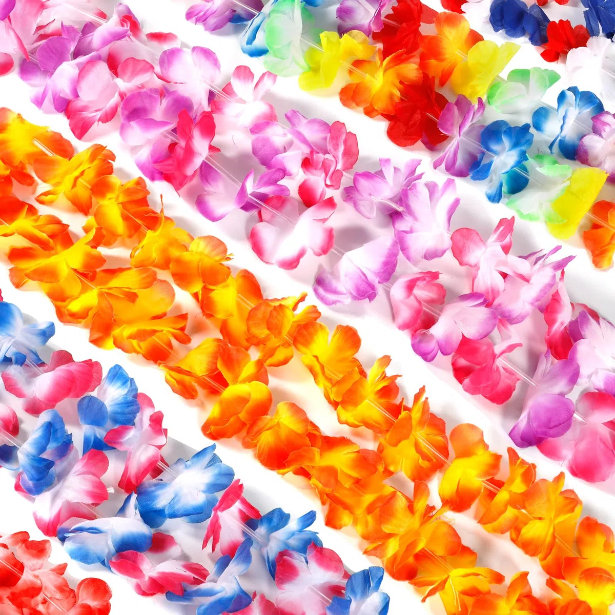 60 Pezzi Ghirlanda Hawaiana Collana, Ghirlande di Fiori Hawaiane, Collana con Fiore Hawaiano, Fasce e Bracciali, Collane Hawaii Fiori per Tropicale Spiaggia a Tema Festa Decorazioni