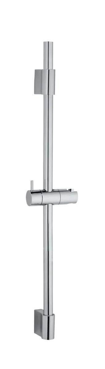 Wenko Asta per doccia Classic, asta per doccia con supporto per doccetta a mano per doccia o vasca in acciaio inossidabile con supporto a parete mobile, dimensioni (L/P x A): Ø 2,2 x 70 cm, cromata