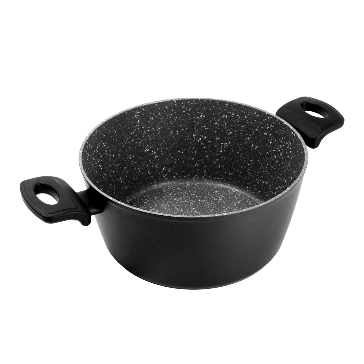 zanetti, Casseruola Antiaderente Durapietra Black, Adatta a Tutti i Piani Cottura Incluso Induzione, Due Manici, Rivestimento Alto Spessore, Diametro 20 cm, Colore Grigio Scuro Metallizzato
