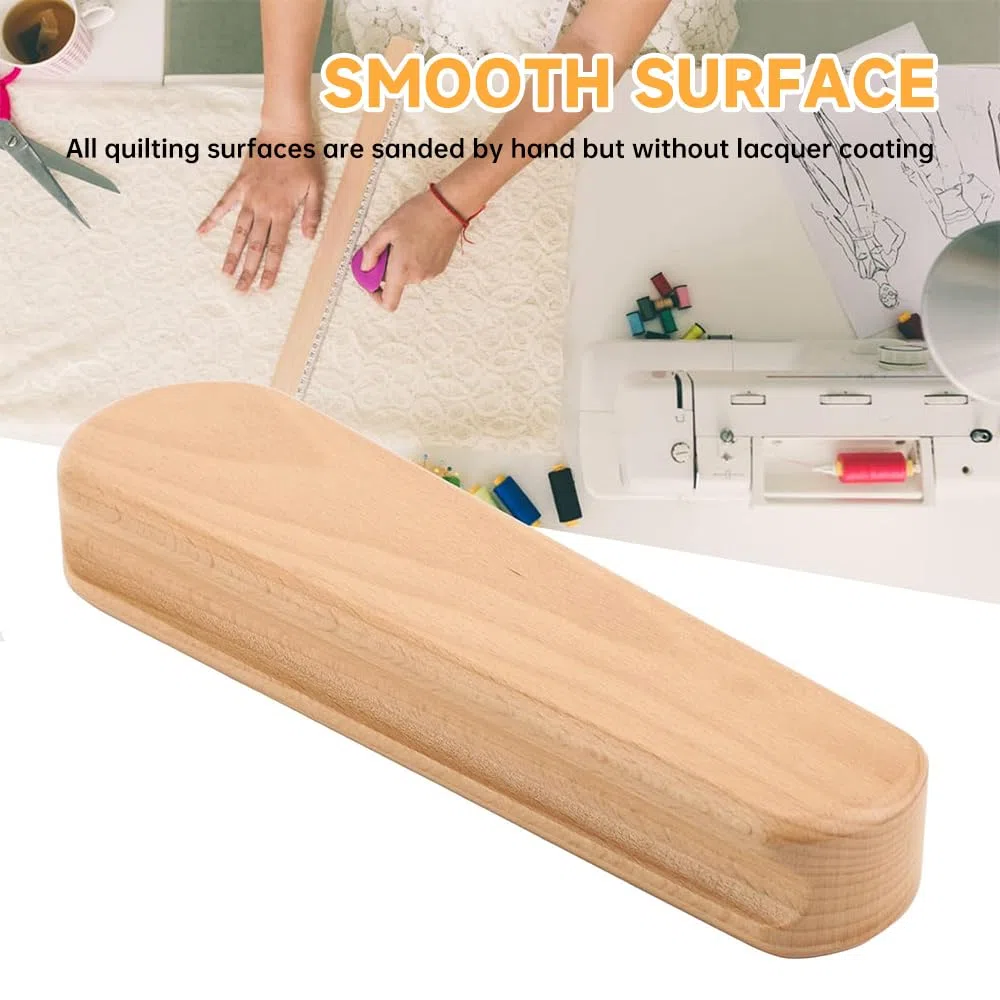 BORDSTRACT Batacchio da Sarto Batacchio in Legno di faggio Multifunzione per trapunte arrotondate Strumento da Cucire con batacchio per Stirare, Cucire e trapuntare e la Maggior Parte degli scenari