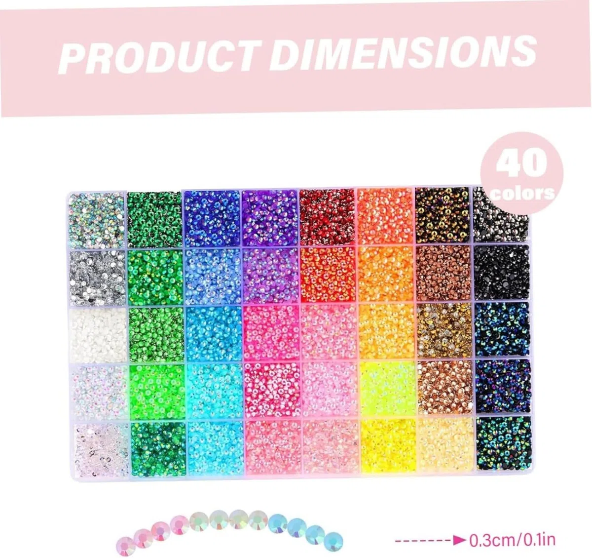 32000Pcs Resina Strass Bedazzling Kit con 3x10ml Colla 0.3cm 40 Colori Artigianato