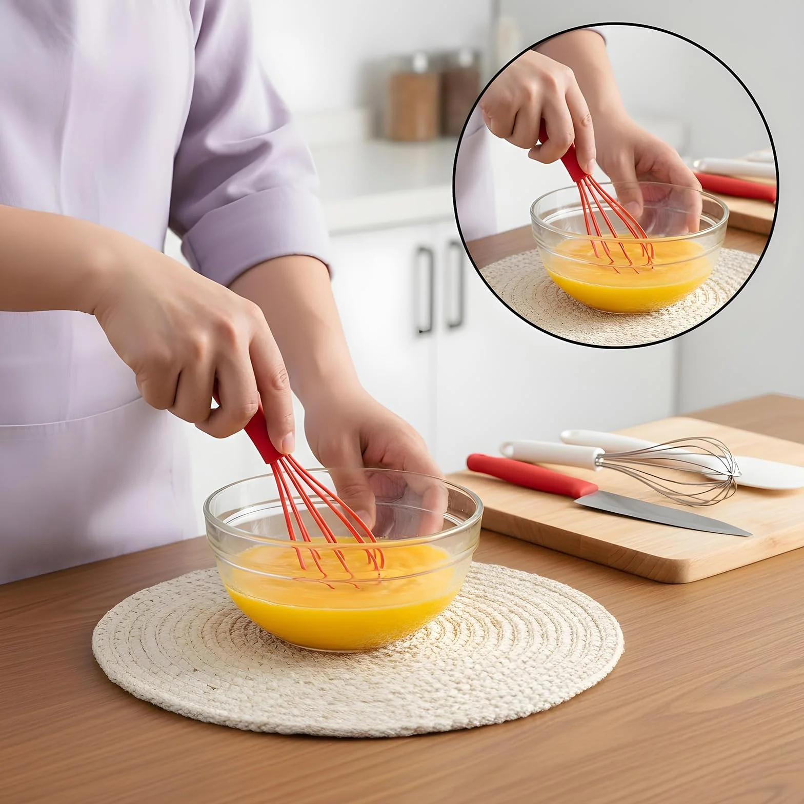 4 fruste in silicone, 17 cm, antiaderenti, per cucinare, fruste in silicone per cucinare, padelle antiaderenti, cottura, miscelazione, 4 colori