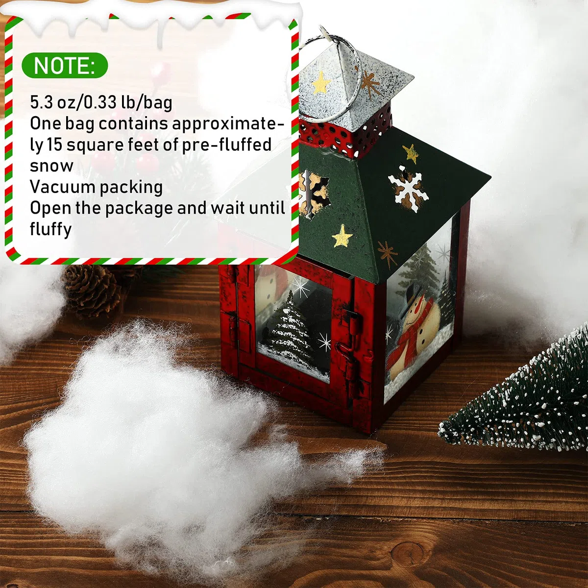 Tatuo Neve Finta di Natale Coperta di Neve Artificiale Fibra Soffice per Albero Natale Inverno Mantello Villaggio, Natività e Facile Decoro Natalizia, 5,3 Once per Sacchetto (1 Borse)