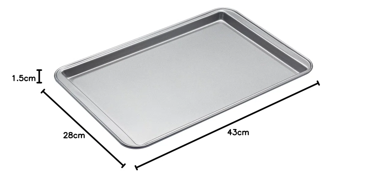 Kitchen Craft KC2BK6 Teglia Antiaderente da Forno, 43x29x1.5 cm, Argento