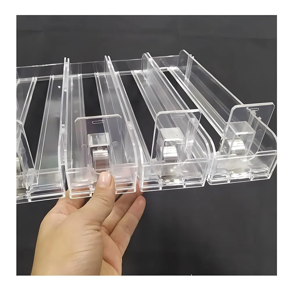 GRRICEPL Espositore Automatico in Acrilico, Espositore per Sigarette, Combinazioni Multiple di Spintori Automatici Scaffali Espositivi per Negozi(24x6.5 cm/20pcs)