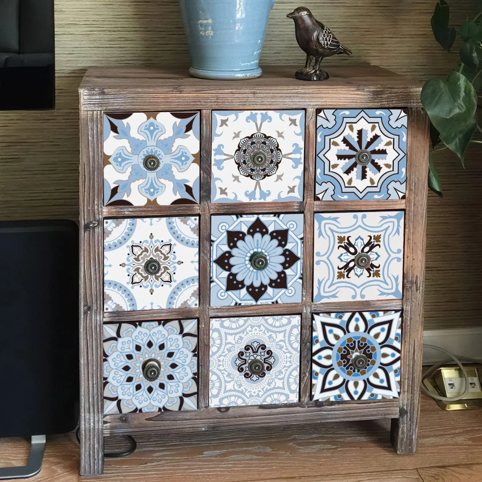 24 Pezzi Adesivi Per Piastrelle Vinile Autoadesivi Adesivi Murali Impermeabili Per Cucina Bagno Piastrelle Parete Camino Armadio Decorazione Adesivi,Hz-29,15x15 Cm