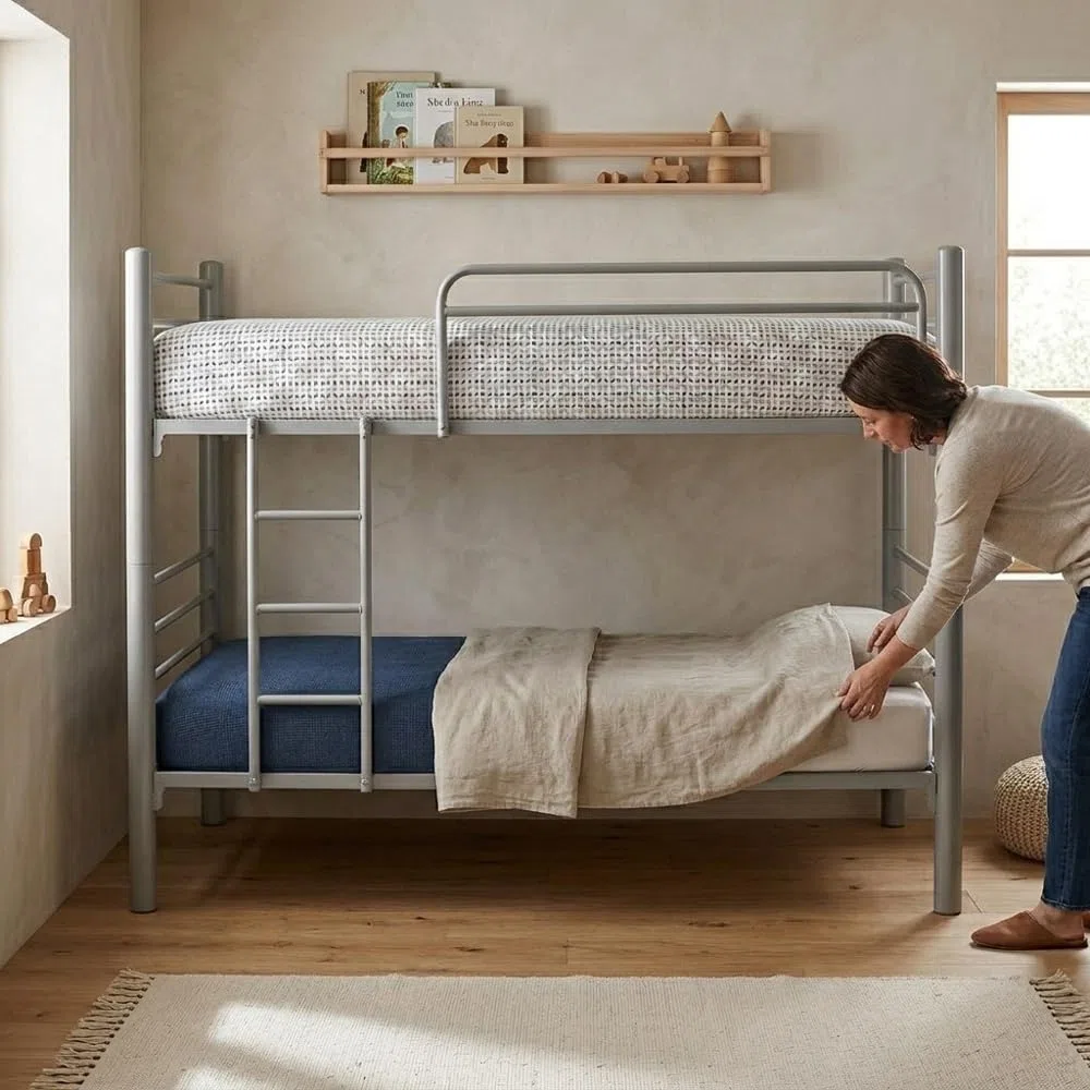 Befara LETTO A CASTELLO DIVISIBILE CERES - Argento - 80 x 180 - Senza letto aggiuntivo