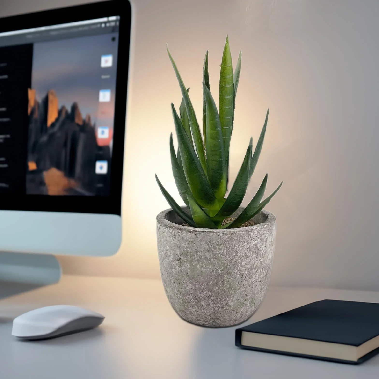 5 Pezzi Piante Artificiali, Mini Piante finte Serpentine, Eucalipto, Agave Succulente, Aloe Artiglio d'Aquila, Piante artificiali da Interno e da Esterno per Camera da Letto Ufficio