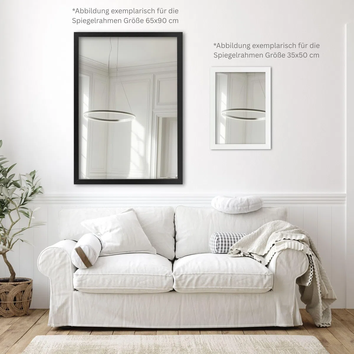 CLAMARO Specchio da parete "VISION" 75x140 cm, specchio a figura intera | Legno di quercia invecchiato | Specchio moderno angolare con cornice in MDF, incl. supporto in metallo e materiale di