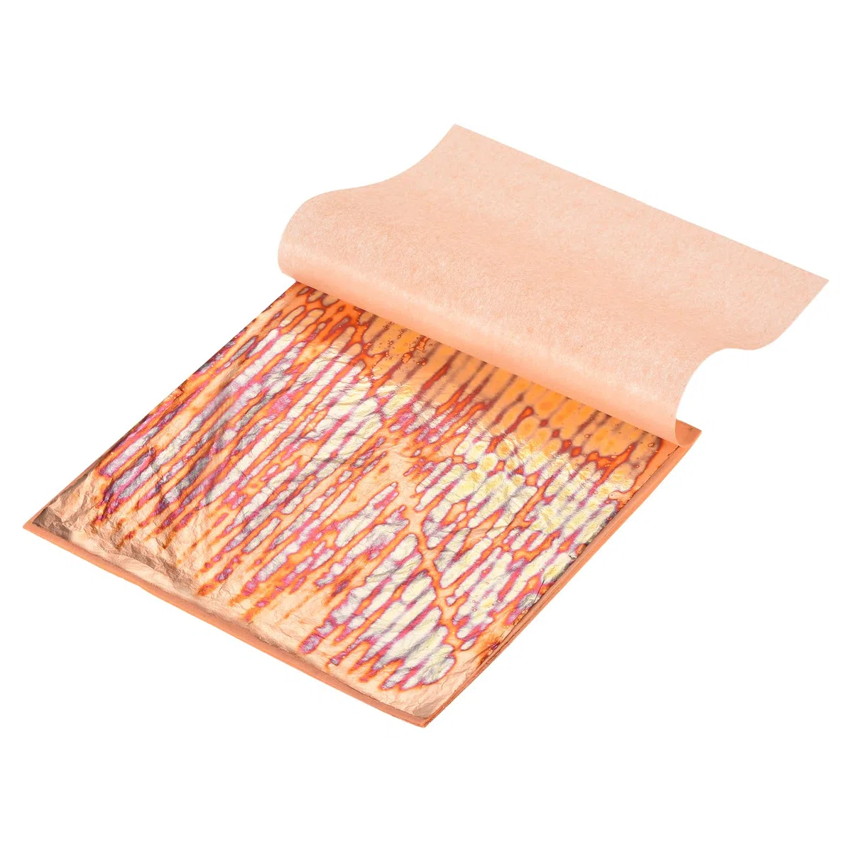 QUARKZMAN 10 Fogli di Foglia Oro Finta, 14cm x 14cm Fogli di Lamina Oro Finta Carta Variegata per Artigianato, Cornici per Foto, Unghie E Decorazioni, Bronzo Rosso Tramonto