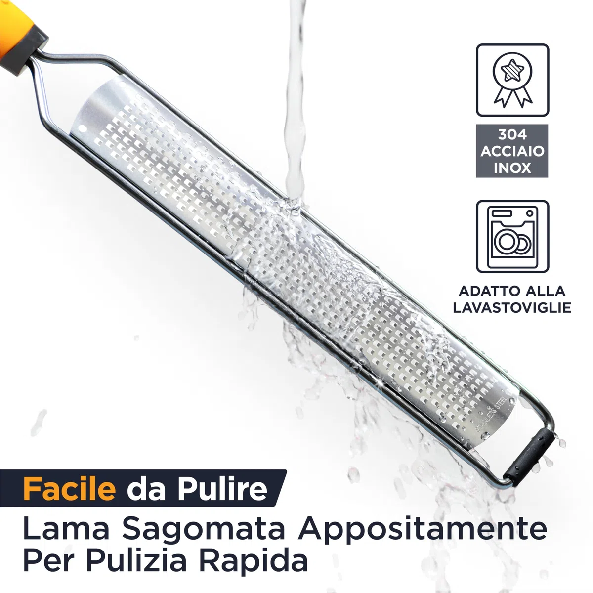 Deiss Pro Grattugia Formaggio Manuale - Per agrumi, parmigiano, zenzero, aglio, noce moscata, cioccolato, frutta, verdura - Lama molto tagliente in acciaio inox - Lavabile in lavastoviglie
