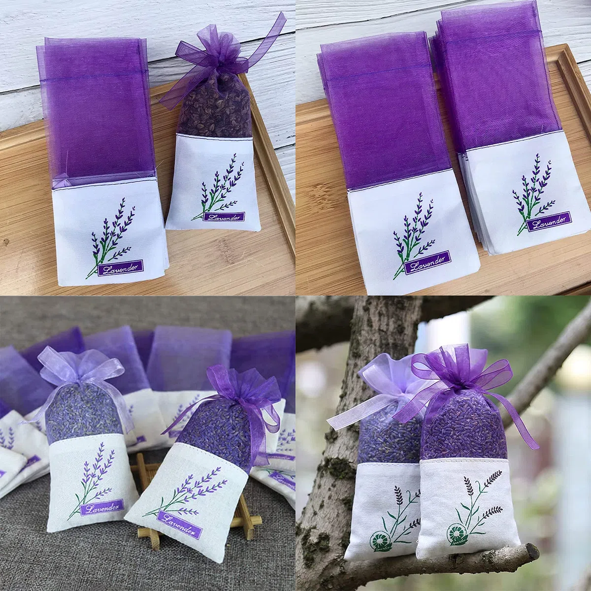30 Pezzi Borsa Garza Lavanda Sacchetto di Lavanda Sacchetto di Cordino in Garza Viola, Borsa da Armadio Auto Vuoto per Vari Sacchetti di Spezie, Etichette Spaziali, Gioielli, Stoccaggio di Semi