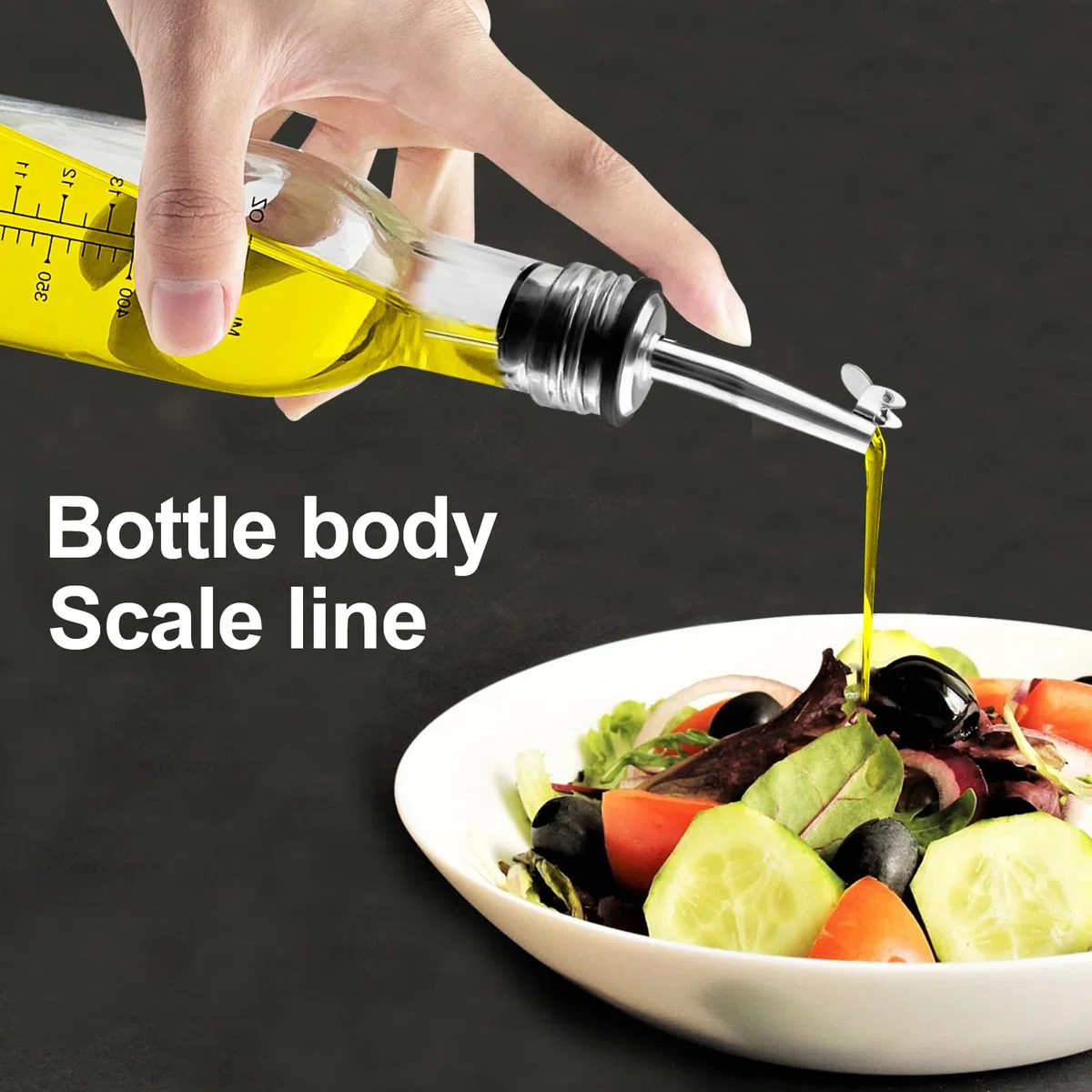 Gvolatee 2PCS oliera salvagoccia 500ml, dispenser olio d'Oliva e Aceto con beccuccio, Imbuto in Acciaio Inossidabile, etichette, dosatore Trasparente bottiglie vetro per Cucina, BBQ, insalate