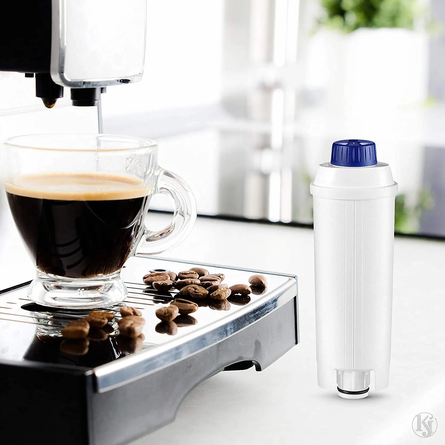 2 Pezzi Addolcitore per DLSC002 Filtro Macchina Caffe per Delonghi ECAM, ESAM, ETAM, BCO Serie